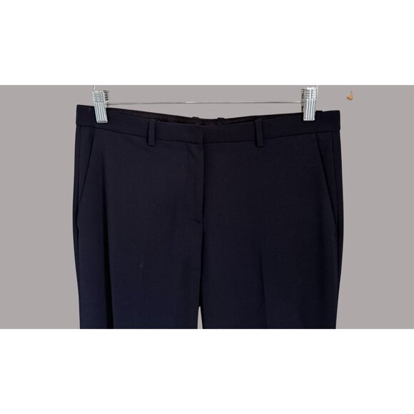 Theory Womens Black Wool Blend Wide-Leg Dress Pants Preppy Business Wear Trouser - Picture 3 of 7